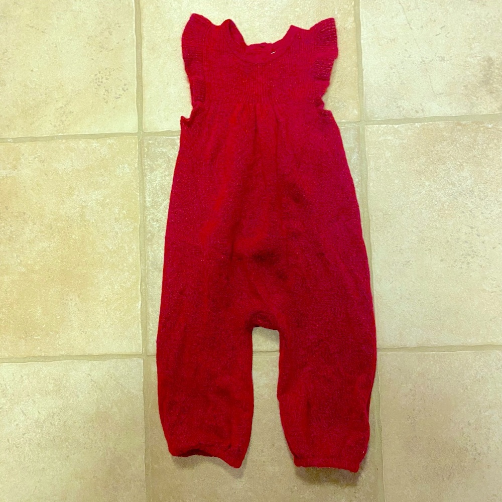 Baby Gap Flutter Sleeve Plush Baby Girl Romper